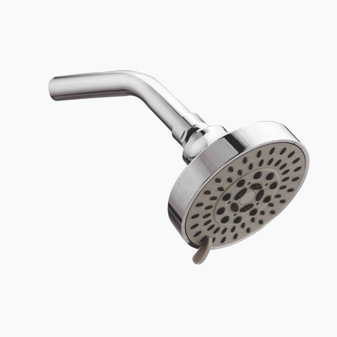Rainfall overhead shower head with wide spray coverage.